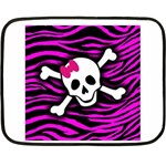 Pink Zebra Skull Mini Fleece Blanket(Two Sides)