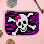 Pink Zebra Skull Mini Coin Purse