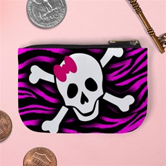 Pink Zebra Skull Mini Coin Purse from ArtsNow.com Back