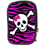 Pink Zebra Skull Compact Camera Leather Case