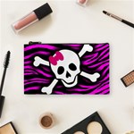 Pink Zebra Skull Cosmetic Bag (Small)