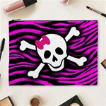 Pink Zebra Skull Cosmetic Bag (XL)