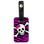 Pink Zebra Skull Luggage Tag (one side)