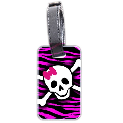 Pink Zebra Skull Luggage Tag (two sides) from ArtsNow.com Back