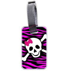 Pink Zebra Skull Luggage Tag (two sides) from ArtsNow.com Back