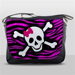 Pink Zebra Skull Messenger Bag