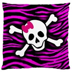 Pink Zebra Skull Large Cushion Case (One Side)