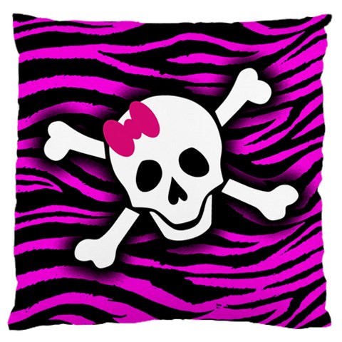 Pink Zebra Skull Large Cushion Case (Two Sides) from ArtsNow.com Back
