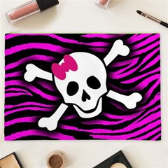 Pink Zebra Skull Cosmetic Bag (XXL) from ArtsNow.com Front
