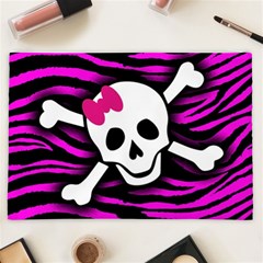 Pink Zebra Skull Cosmetic Bag (XXL) from ArtsNow.com Back