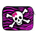 Pink Zebra Skull Apple iPad 2/3/4 Zipper Case