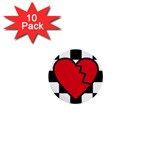 Broken Love Heart 1  Mini Button (10 pack) 