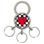 Broken Love Heart 3-Ring Key Chain