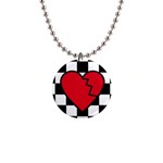 Broken Love Heart 1  Button Necklace