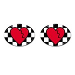 Broken Love Heart Cufflinks (Oval)