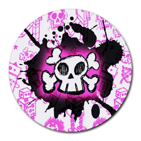 Cartoon Skull Round Mousepad from ArtsNow.com Front