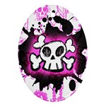 Cartoon Skull Oval Ornament (Two Sides)