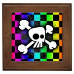 Checker Rainbow Skull Framed Tile