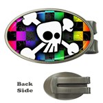 Checker Rainbow Skull Money Clip (Oval)