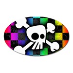 Checker Rainbow Skull Magnet (Oval)