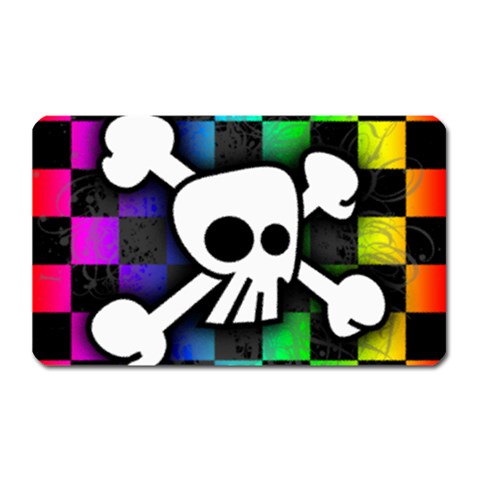 Checker Rainbow Skull Magnet (Rectangular) from ArtsNow.com Front