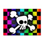 Checker Rainbow Skull Sticker A4 (10 pack)