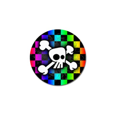 Checker Rainbow Skull Golf Ball Marker (4 pack) from ArtsNow.com Front