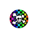 Checker Rainbow Skull Golf Ball Marker (4 pack)