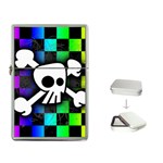 Checker Rainbow Skull Flip Top Lighter