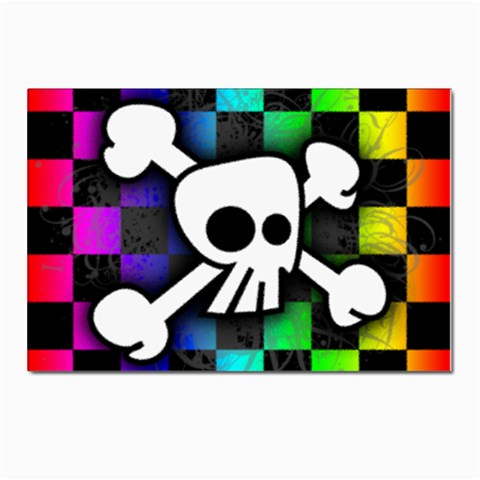 Checker Rainbow Skull Postcard 4 x 6  (Pkg of 10) from ArtsNow.com Front