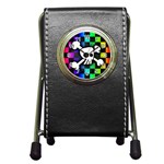 Checker Rainbow Skull Pen Holder Desk Clock