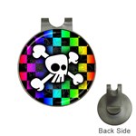 Checker Rainbow Skull Golf Ball Marker Hat Clip