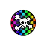 Checker Rainbow Skull Hat Clip Ball Marker