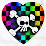 Checker Rainbow Skull Jigsaw Puzzle (Heart)