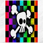 Checker Rainbow Skull Canvas 12  x 16 