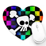 Checker Rainbow Skull Mousepad (Heart)