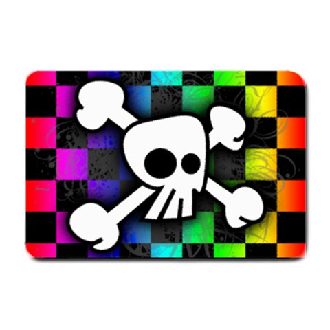 Checker Rainbow Skull Small Doormat from ArtsNow.com 24 x16  Door Mat