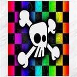 Checker Rainbow Skull Canvas 11  x 14 