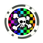 Checker Rainbow Skull Poker Chip Card Guard