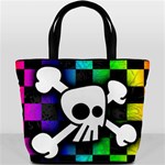 Checker Rainbow Skull Bucket Bag