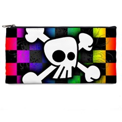 Checker Rainbow Skull Pencil Case from ArtsNow.com Front