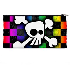 Checker Rainbow Skull Pencil Case from ArtsNow.com Back