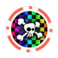 Checker Rainbow Skull Poker Chip Card Guard (10 pack) from ArtsNow.com Front