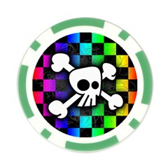 Checker Rainbow Skull Poker Chip Card Guard (10 pack) from ArtsNow.com Back