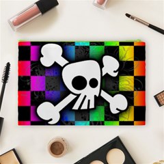 Checker Rainbow Skull Cosmetic Bag (Large) from ArtsNow.com Back