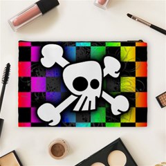 Checker Rainbow Skull Cosmetic Bag (Large) from ArtsNow.com Back