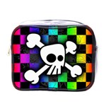 Checker Rainbow Skull Mini Toiletries Bag (One Side)