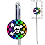 Checker Rainbow Skull Book Mark