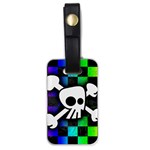 Checker Rainbow Skull Luggage Tag (one side)