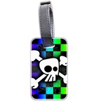 Checker Rainbow Skull Luggage Tag (two sides)